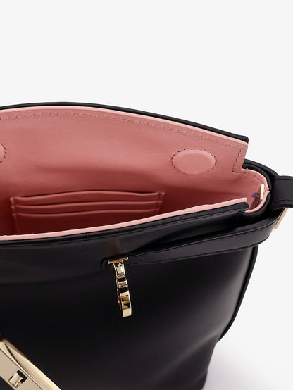 Leather Crossbody Bag With Gancini Detail