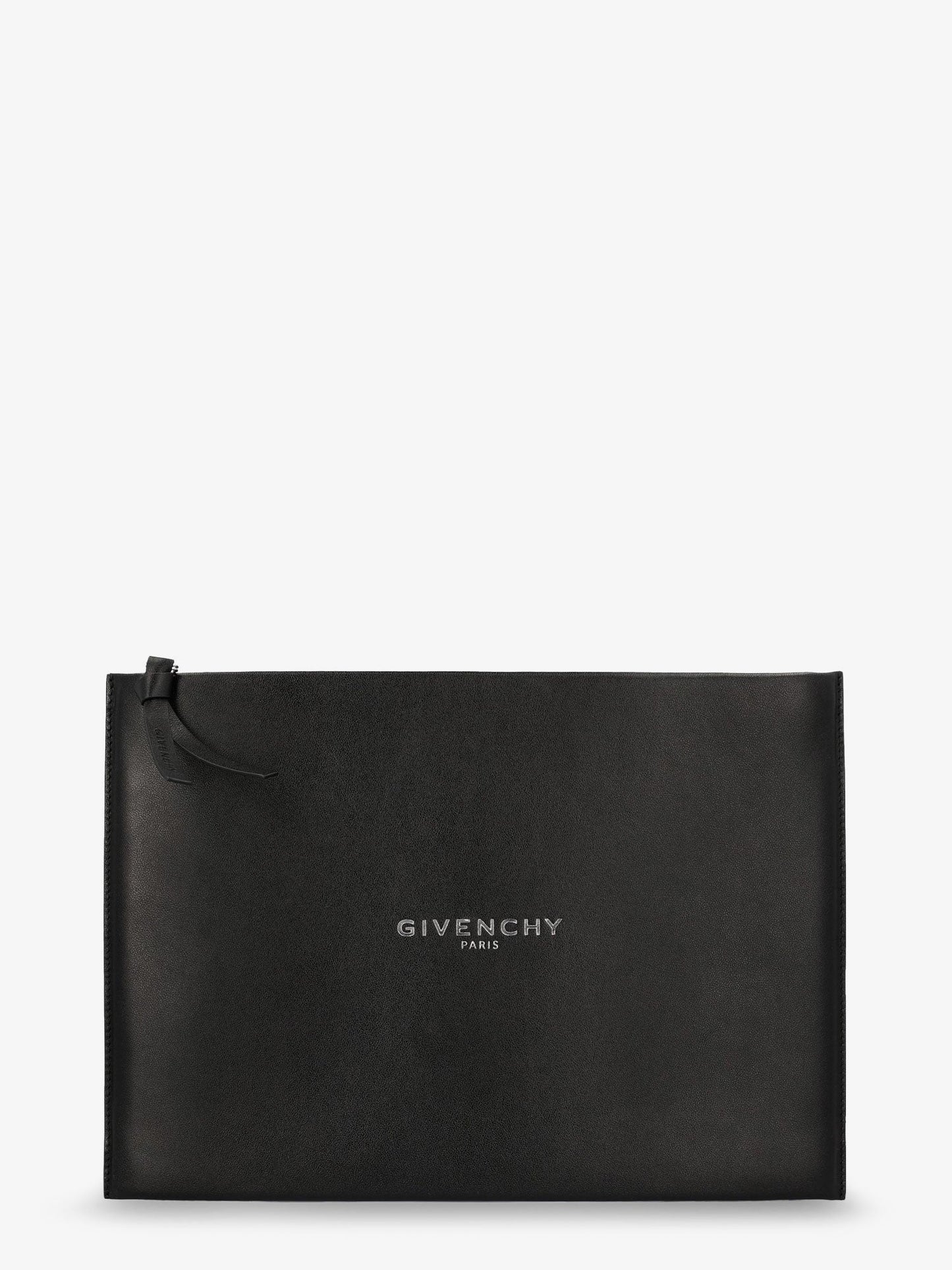 Leather Clutch Bag With Logo