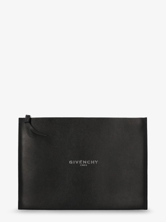 Leather Clutch Bag With Logo