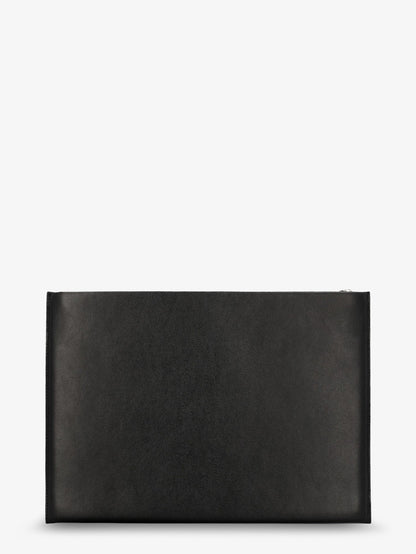 Leather Clutch Bag With Logo