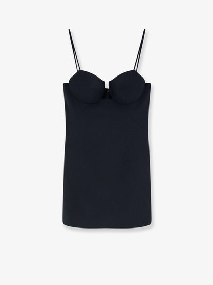 Mini Satin Cutaway Dress Black