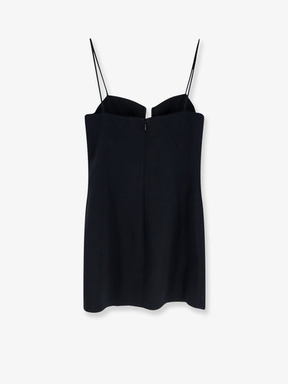 Mini Satin Cutaway Dress Black