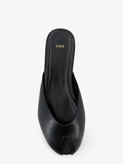 Sandals Date Flat Leather Black
