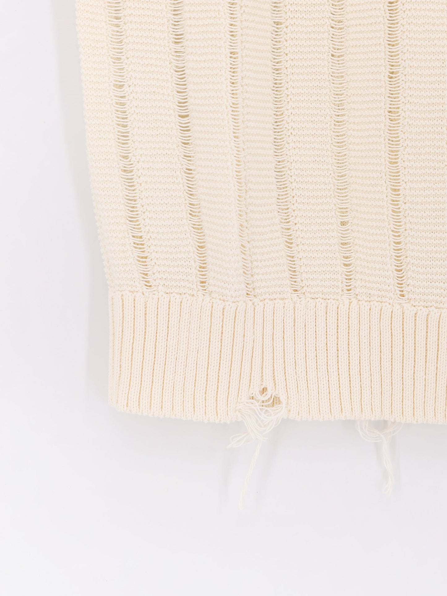Destroyed Effect Cotton Vest