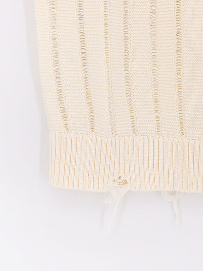 Destroyed Effect Cotton Vest