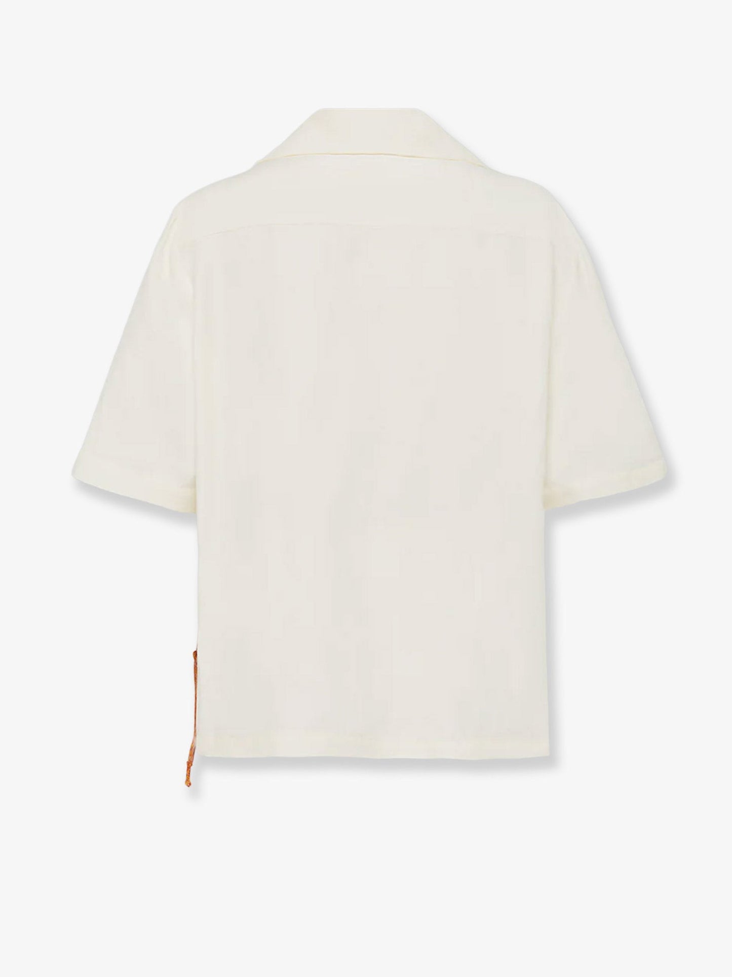 Cropped Shirt Beige Viscose-Linen