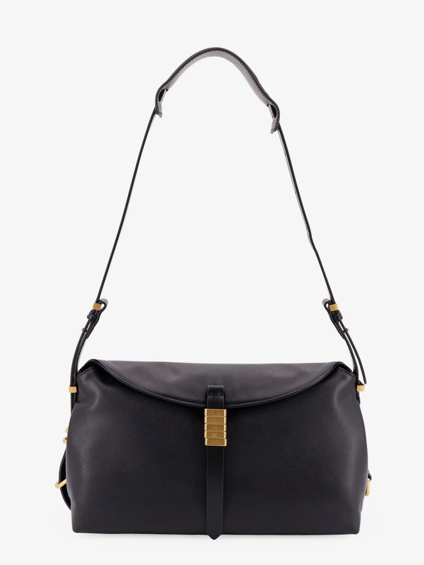 Leather Shoulder Bag With Metal Detail