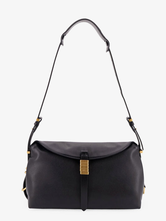 Leather Shoulder Bag With Metal Detail