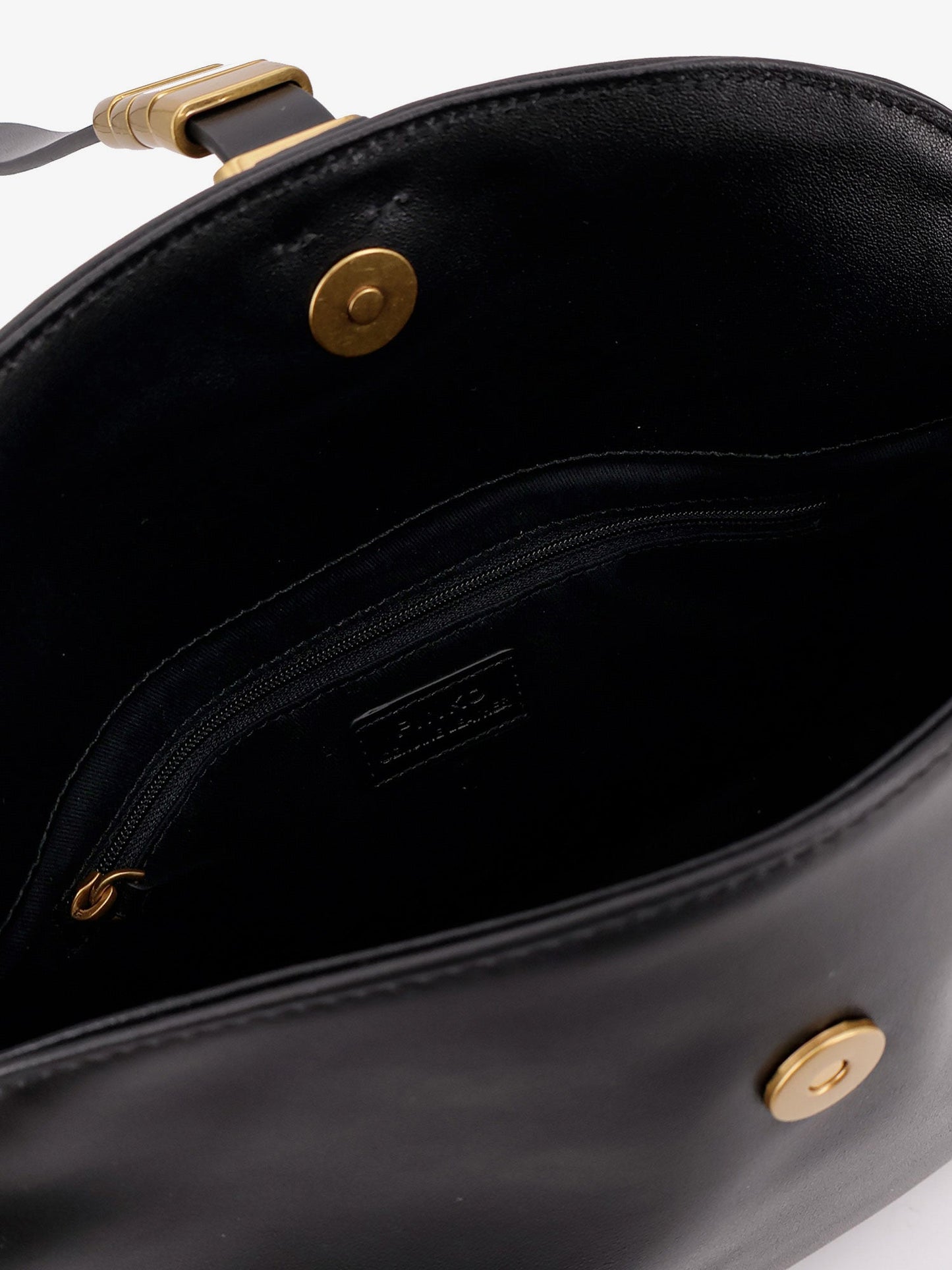 Leather Shoulder Bag With Metal Detail