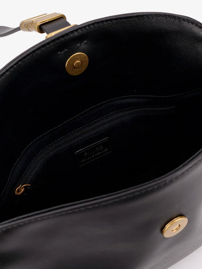 Leather Shoulder Bag With Metal Detail