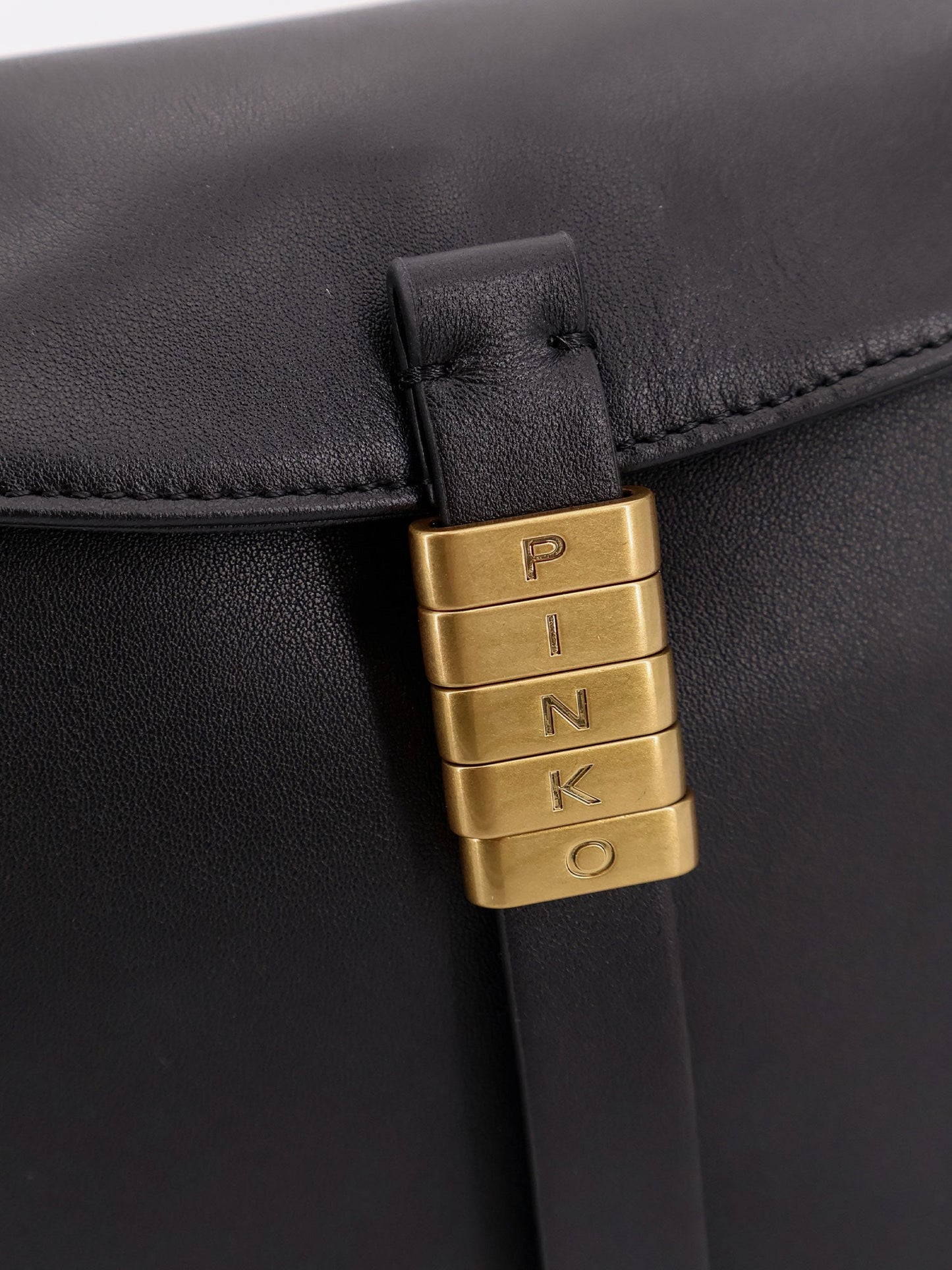 Leather Shoulder Bag With Metal Detail
