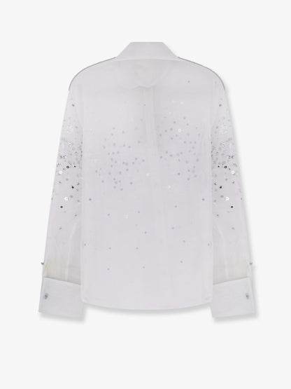 Shirt With All-Over Rhinestone Details Green
