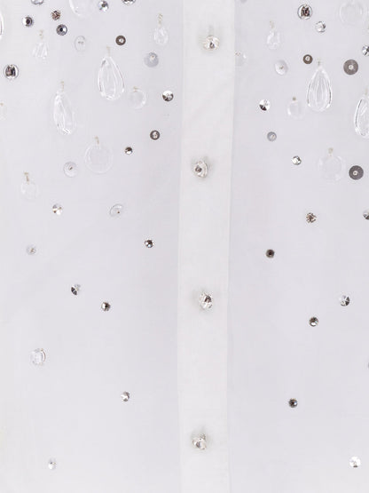 Shirt With All-Over Rhinestone Details Green