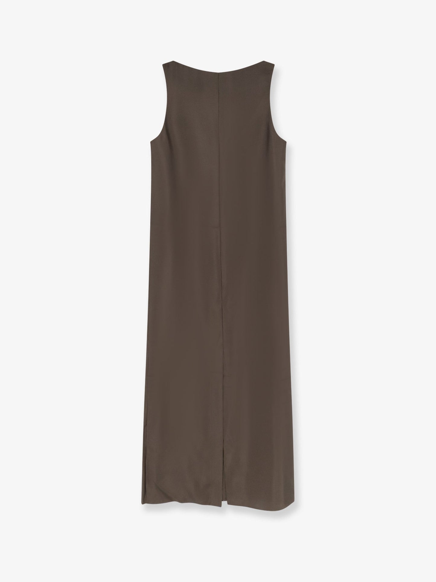Long Silk Dress Brown