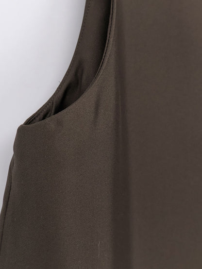 Long Silk Dress Brown