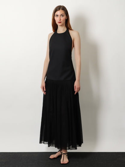 Dress Pleated Long Black