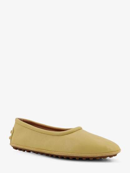 Leather Ballerina With Gomminos Detail