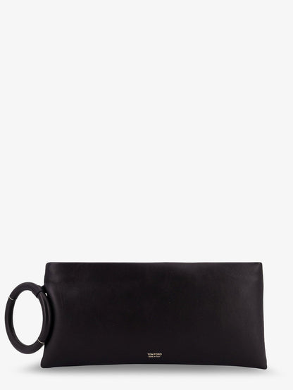 Leather Clutch Bag With Logo