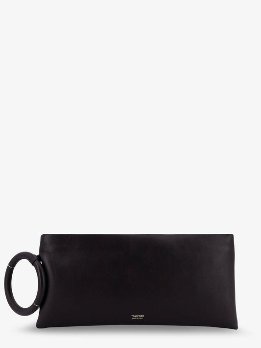 Leather Clutch Bag With Logo