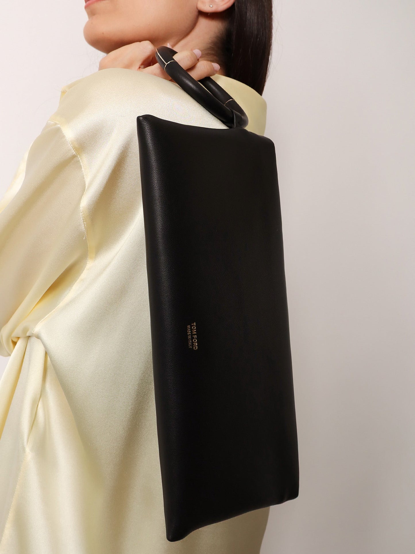 Leather Clutch Bag With Logo