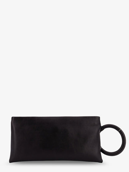 Leather Clutch Bag With Logo