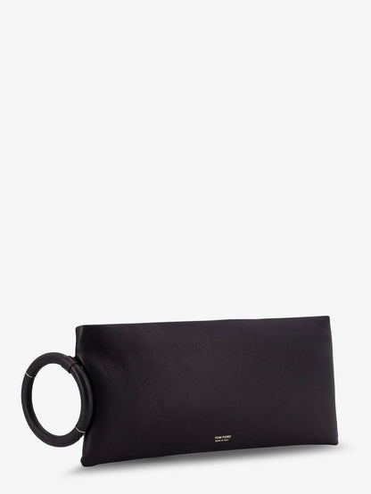 Leather Clutch Bag With Logo