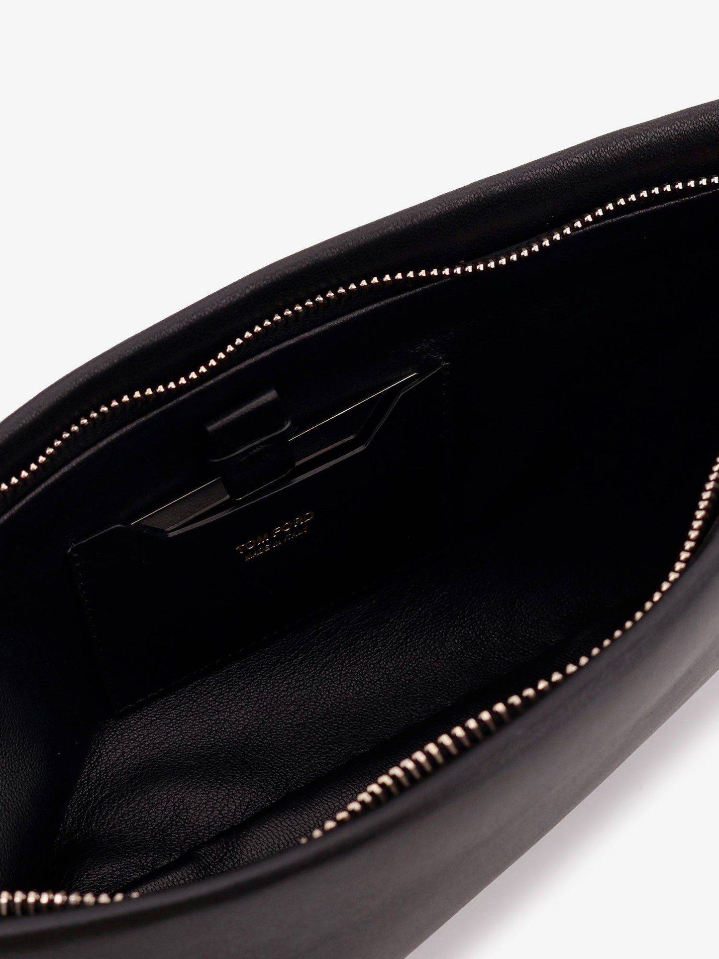 Leather Clutch Bag With Logo