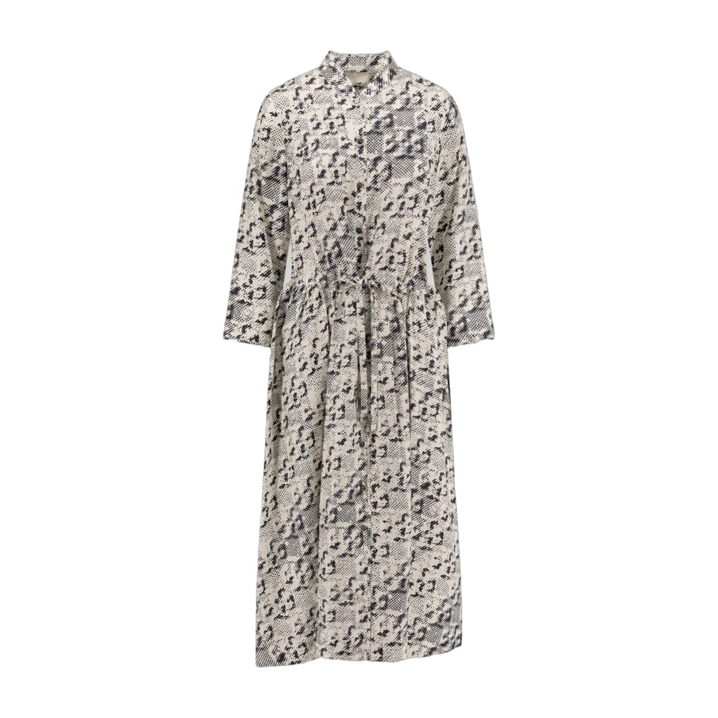 Silk Dress Grey With Pixelated Logo