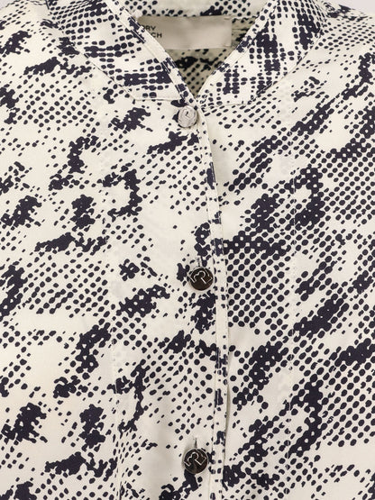 Silk Dress Grey With Pixelated Logo