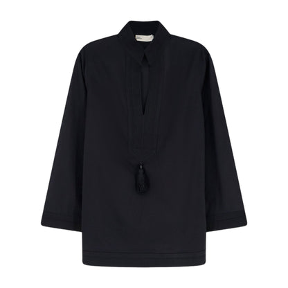Tunic Shirt Cotton Black