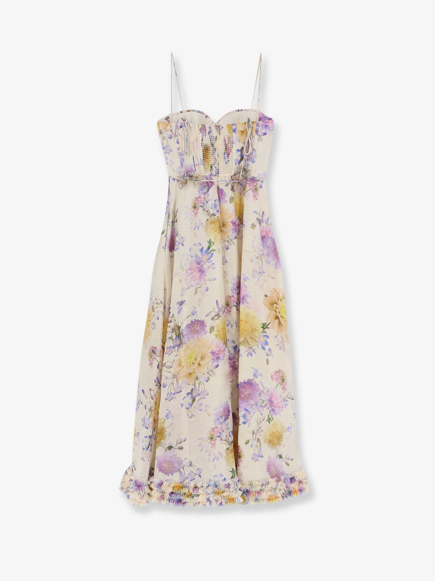 Dress Luna Silk-Linen Midi Beige