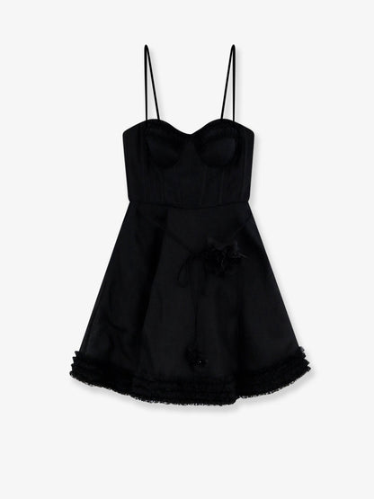 Mini Dress Luna Linen-Silk Black