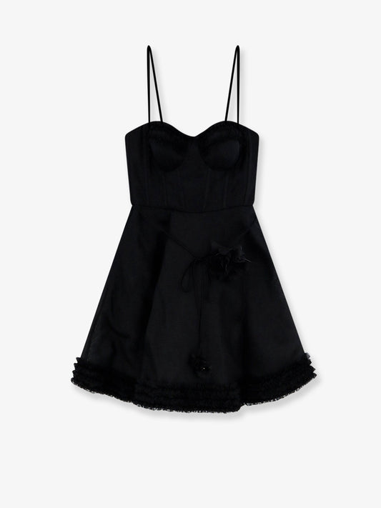 Mini Dress Luna Linen-Silk Black