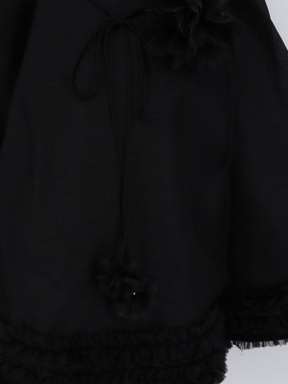 Mini Dress Luna Linen-Silk Black