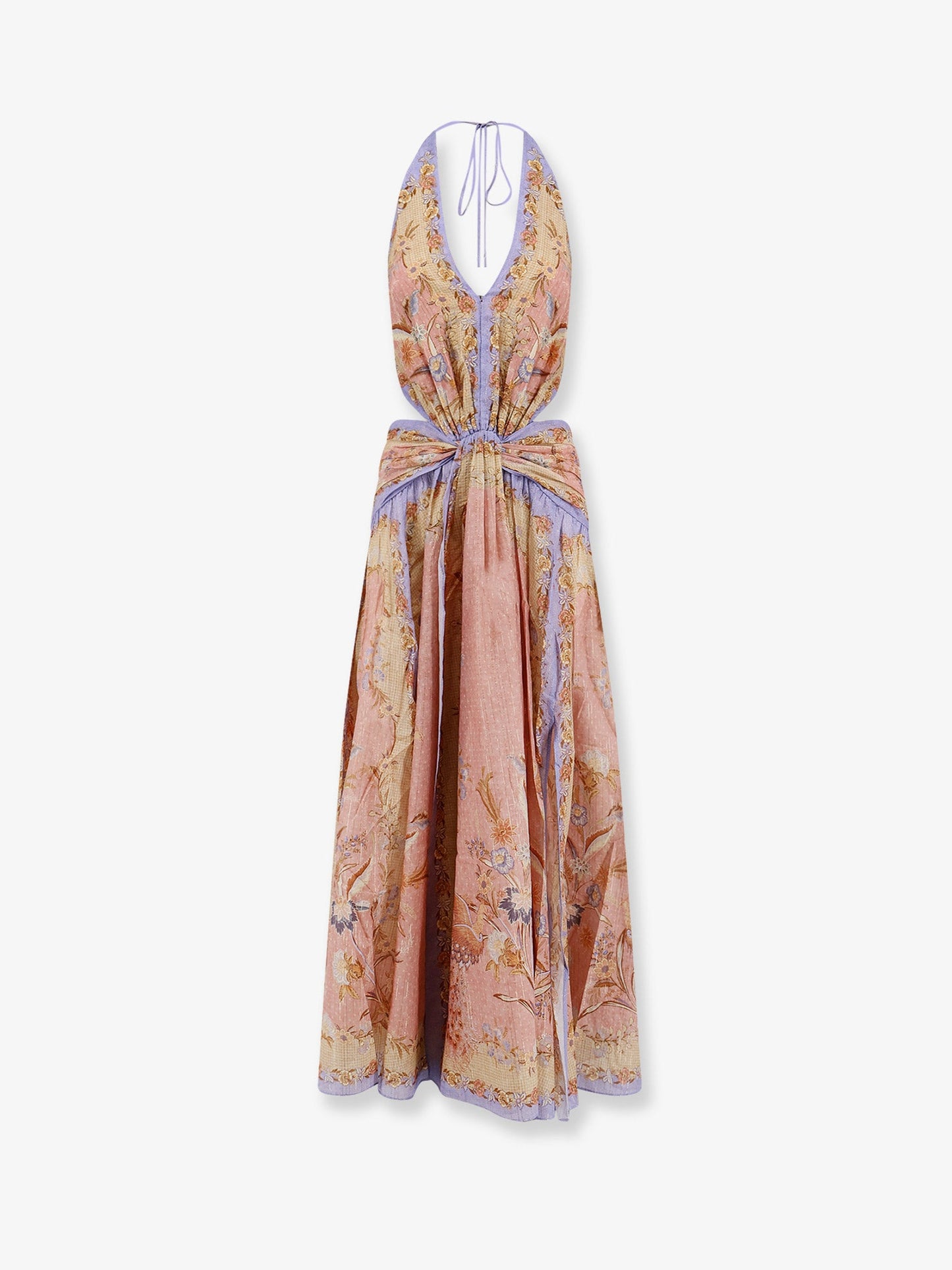 Long Dress Indra Pink Cotton-Silk