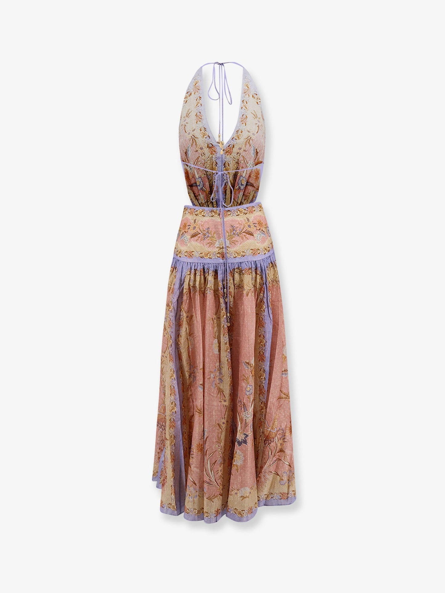 Long Dress Indra Pink Cotton-Silk