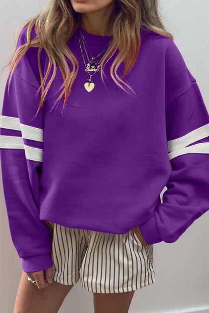 Threaded Pear Taylor Striped Oversized Sweatshirt