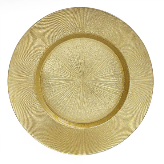Jay Companies Light Gold Antique Glass Charger Plate 13"D