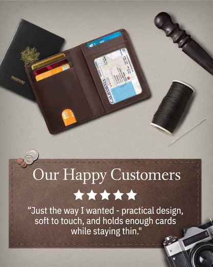 Slim Bifold Wallet With Pull Strap