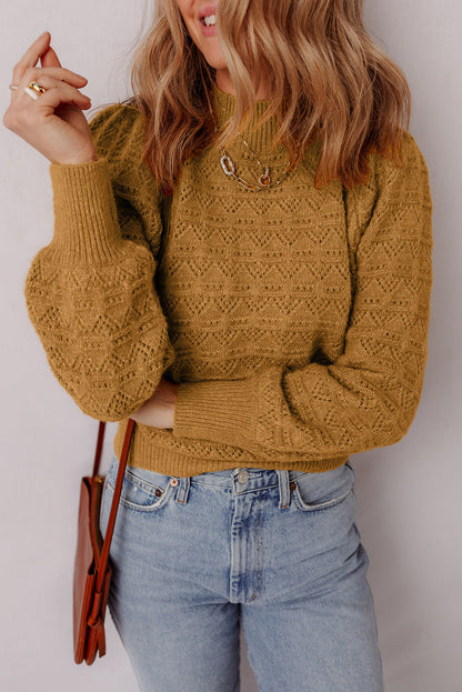 Threaded Pear Aria Edge Balloon Sleeve Sweater