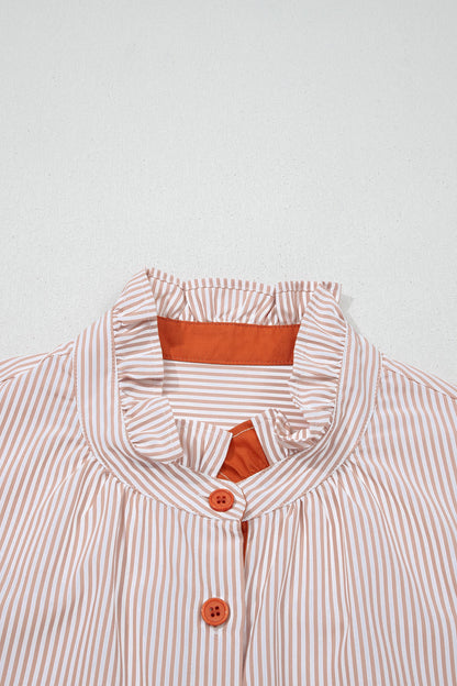 Threaded Pear Maren Frilled Collar Down Shirt