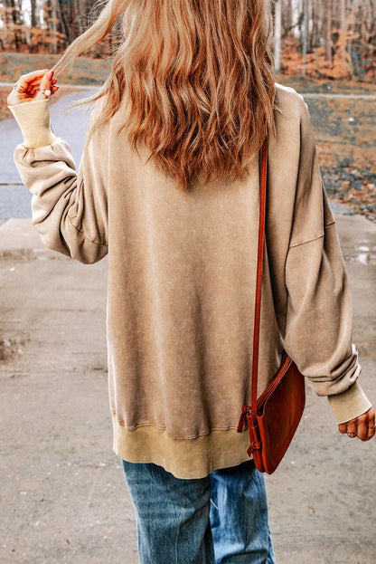 Threaded Pear Ella Ribbed Trim Oversized Sweatshirt