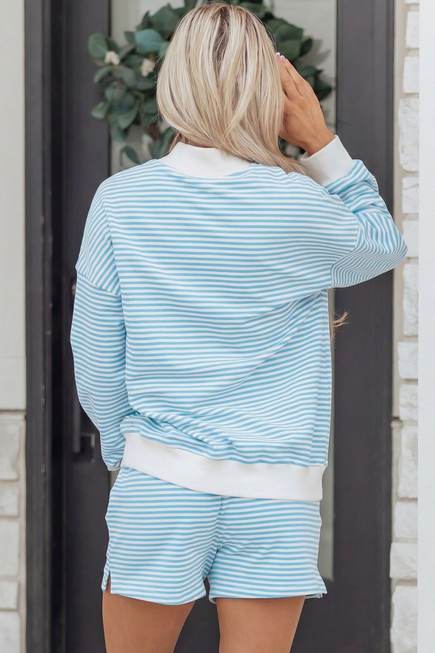 Threaded Pear Juliette Mock Sweatshirt and Shorts Set