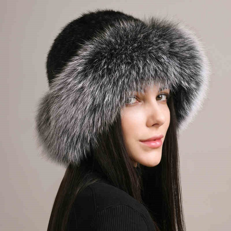 Women’s Mink Hair Winter Hat – Braided Fur Warm Elegant Beanie