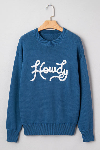 Threaded Pear Emiyra Embroidered Graphic Western Sweater