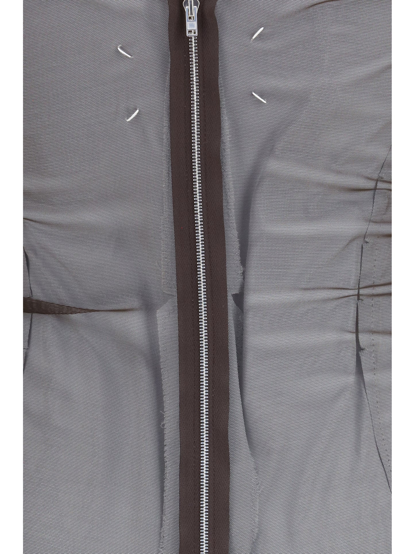 Semi-Sheer Midi Dress Brown/Light Grey