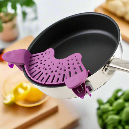 🍝 Universal Silicone Clip-On Pot Strainer