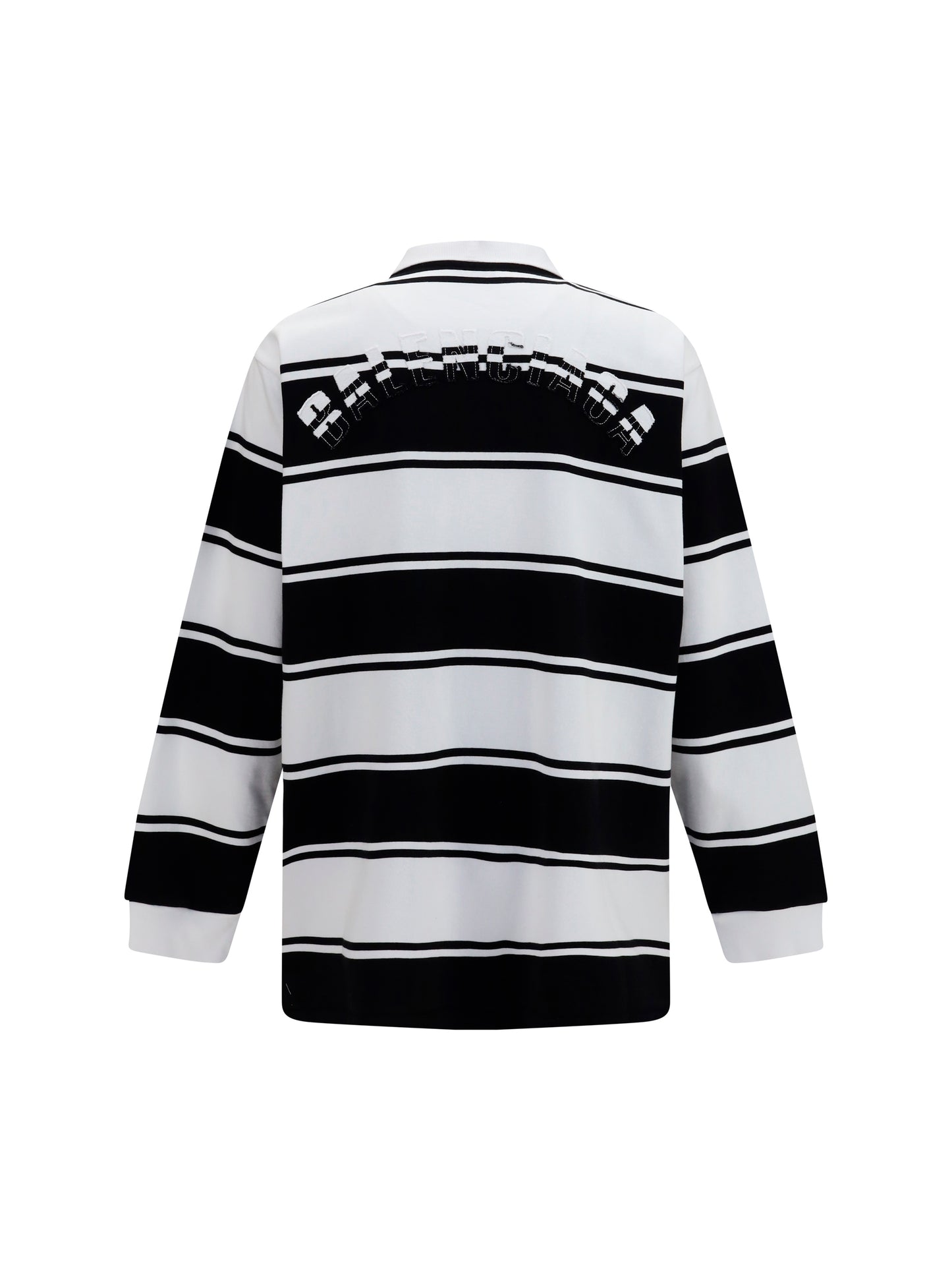 Polo Shirt Long-Sleeve Striped Black/White