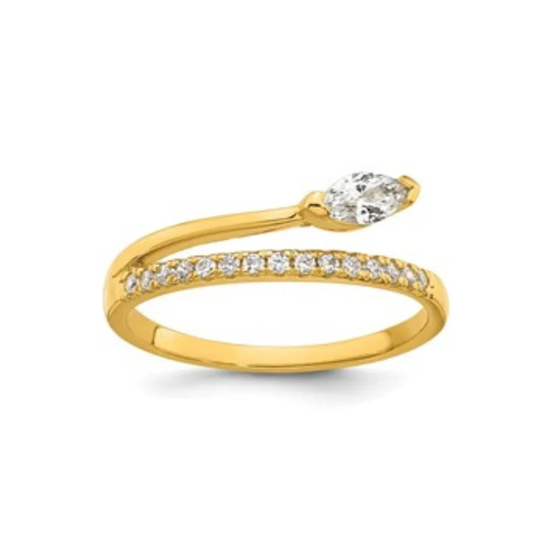 Cubic Zirconia Fashion Snake Pave Ring