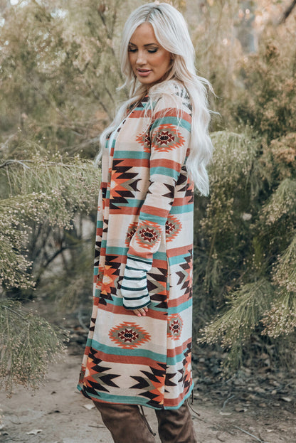 Threaded Pear Paris Open Front Long Cardigan